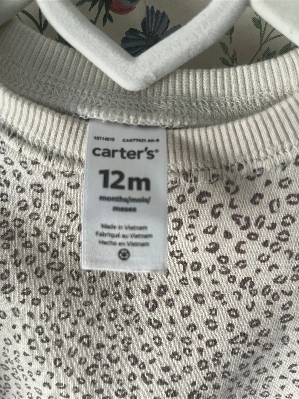 Carter’s 12M Girl Cream Leopard-Print Sweatshirt